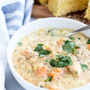 Chicken Corn Chowder with Sweet Potatoes