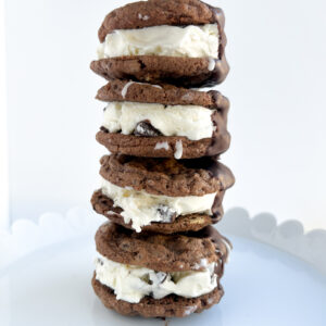 Chocolate Mint "Double Drizzle" Ice Cream Cookie Sandwich