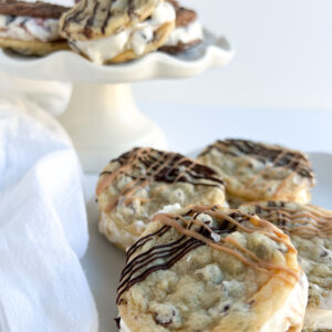 Toffee Caramel Swirl "Double Drizzle" Ice Cream Cookie Sandwich